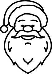 Santa Claus happy face Christmas line icon