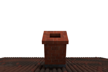 High angle view of chimney on roof