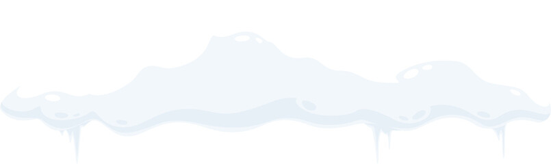 Snow ice icicle winter design element, snowy roof