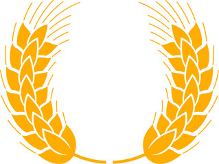 Wheat, rye, barley cereal ear spikes wreath