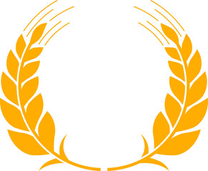 Wheat, barley, rye ear cereal spikes wreath