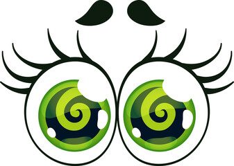 Big hypnotizing cartoon character comic eyes