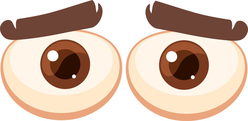 Sad or confused man cartoon comic eyes expression