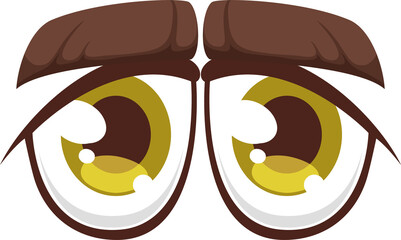 Sad and tired old man cartoon comic eyes