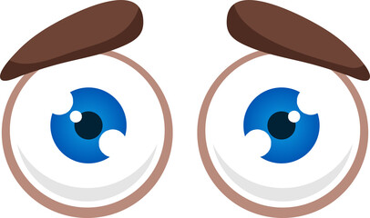 Baffled, surprised and confused cartoon comic eyes