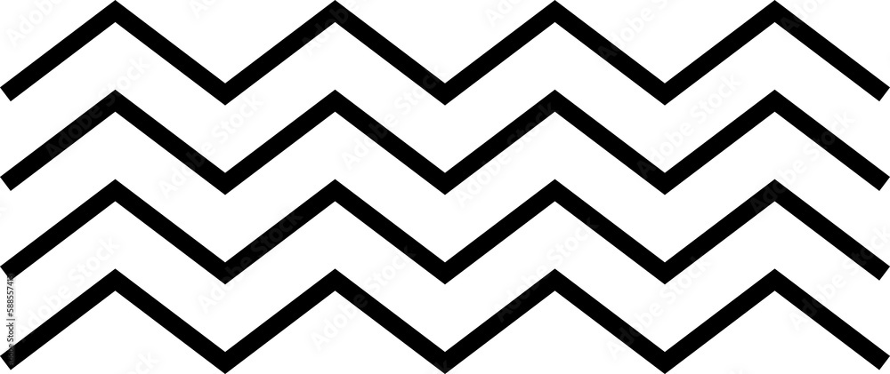 Poster memphis geometric shape, minimal zigzag line