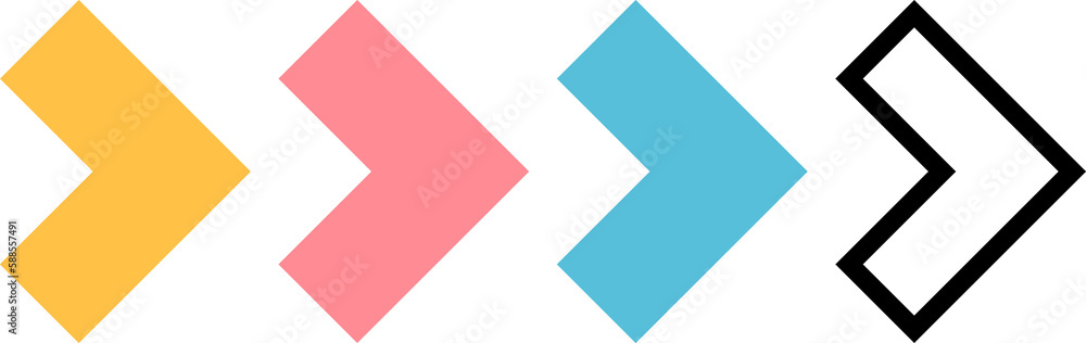 Aufkleber memphis geometric arrow or colorful pointer shapes