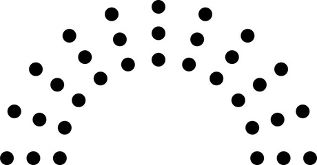 Circular frame logo. Circle dots isolated on white
