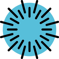 Geometric logo space explosion, circle and flash