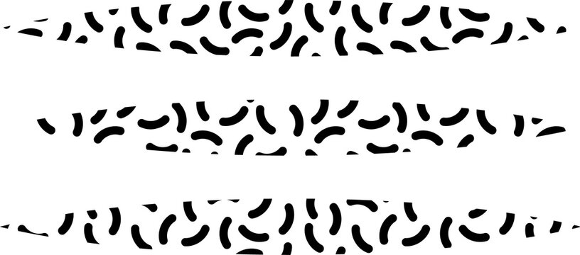 Squiggle wavy lines, memphis geometric shapes