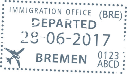 Germany immigration office in Bremen visa stamp - obrazy, fototapety, plakaty