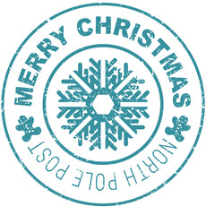 Round post stamp isolated Christmas mark