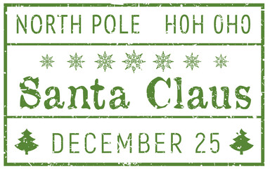 North pole stamp, Santa Claus seal