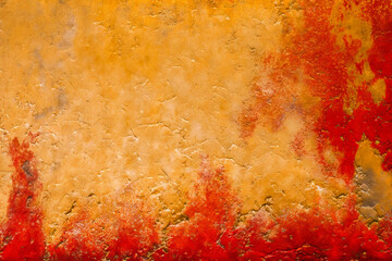 red orange colored peeling paint concrete cement stucco abstract texture, industrial chic, generative ai