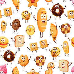 Bread, pastry and confectionery seamless pattern