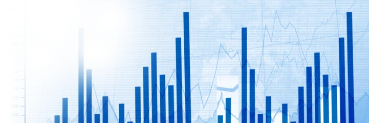 Crédence de cuisine en verre imprimé Buffet, Bar Digital image of blue bar graph on screen