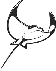 Cownose ray or stingray ocean and sea animal