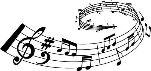 Classic music sounds, song, symphony melody wave © Vector Tradition