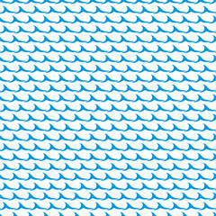 Sea and ocean blue waves seamless vector pattern