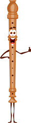 Cartoon musical flute character, music instrument © Vector Tradition