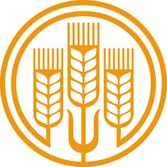 Cereal wheat and spike icon, agriculture emblem