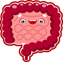 Cartoon gut healthy human body organ character