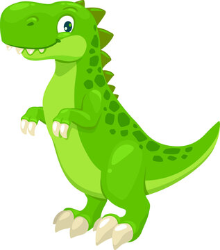 Cartoon tyrannosaur dinosaur character, cute trex