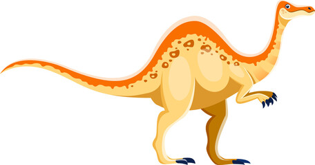 Cartoon Deinocheirus dinosaur comical character