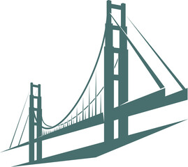 City architecture suspension bridge graphic icon