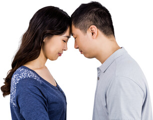 Loving couple head to head