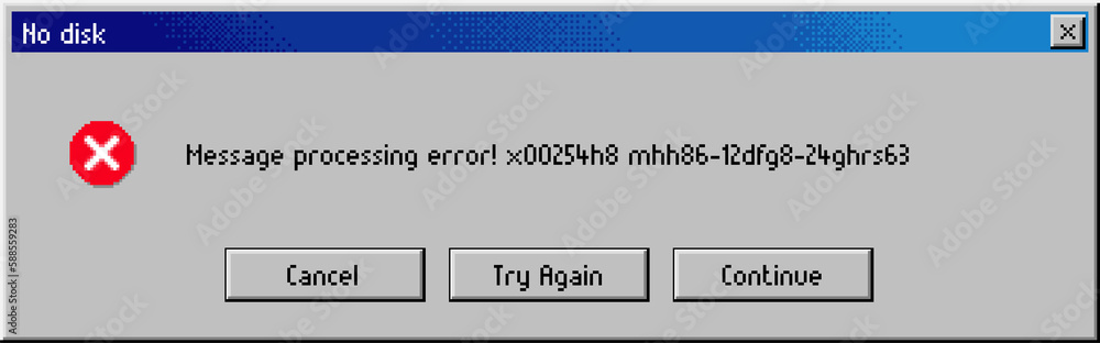 Fototapete Error message window, disk access failure popup