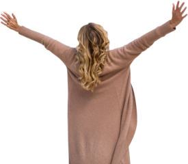 Rear view of a woman stretching 