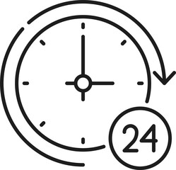 Call center 24 hours online, delivery service icon