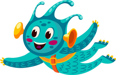 Cartoon kids alien character isolated cosmo being