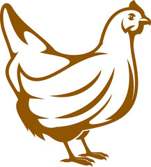 Poultry farm, hen and chicken graphic icon © Vector Tradition