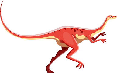 Cartoon Alvarezsaurus dinosaur cute character