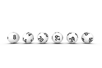 Line of lottery balls