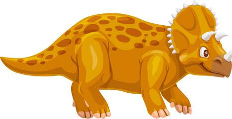 Cartoon avaceratops ceratopsian dinosaur character