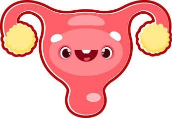 Uterus cartoon human female body organ character