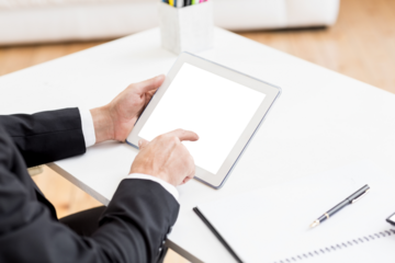 Businessman using digital tablet