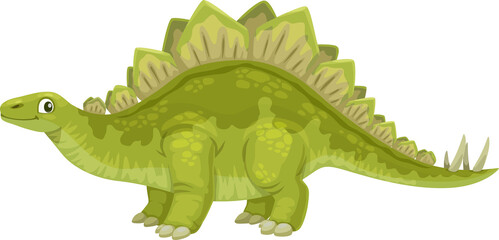 Cartoon Stegosaurus dinosaur cheerful character