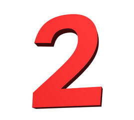 Fototapeta premium Digitally generated image of number 2