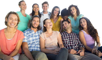 Smiling friends in the park