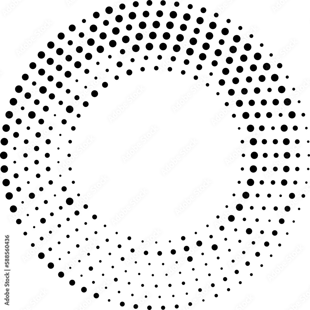 Aufkleber Halftone circle frame border with pattern of dots