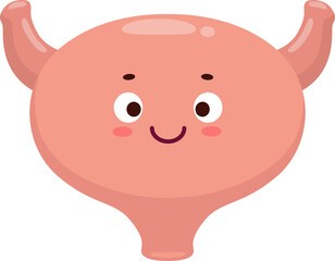 Cartoon bladder, human body organ character