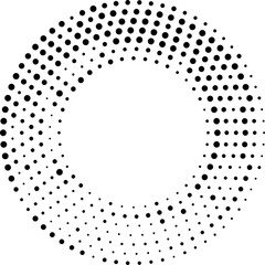 Halftone circle frame border with pattern of dots