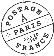 Paris postage mark, France vintage postal stamp