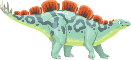 Cartoon wuerhosaurus dinosaur character, dino