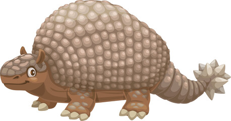 Cartoon doedicurus dinosaur glyptodont character