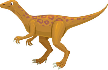 Cartoon eoraptor dinosaur character, carnivore